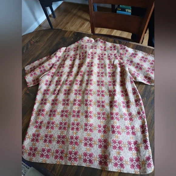 A[X]IST Linen "Hawaiian" Short Sleeve Shirt size XL, Brown and Red Asian Design - Picture 8 of 9